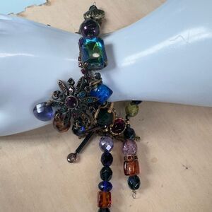 Vintage boho beaded bracelet‎ stunning colors and stones